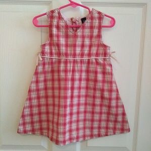 Pink plaid jumper dress by Gap